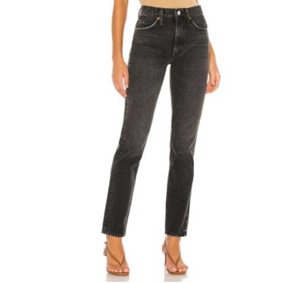 NWT Re/done Black 70s Ultra High-Rise Straight Jeans Size 29